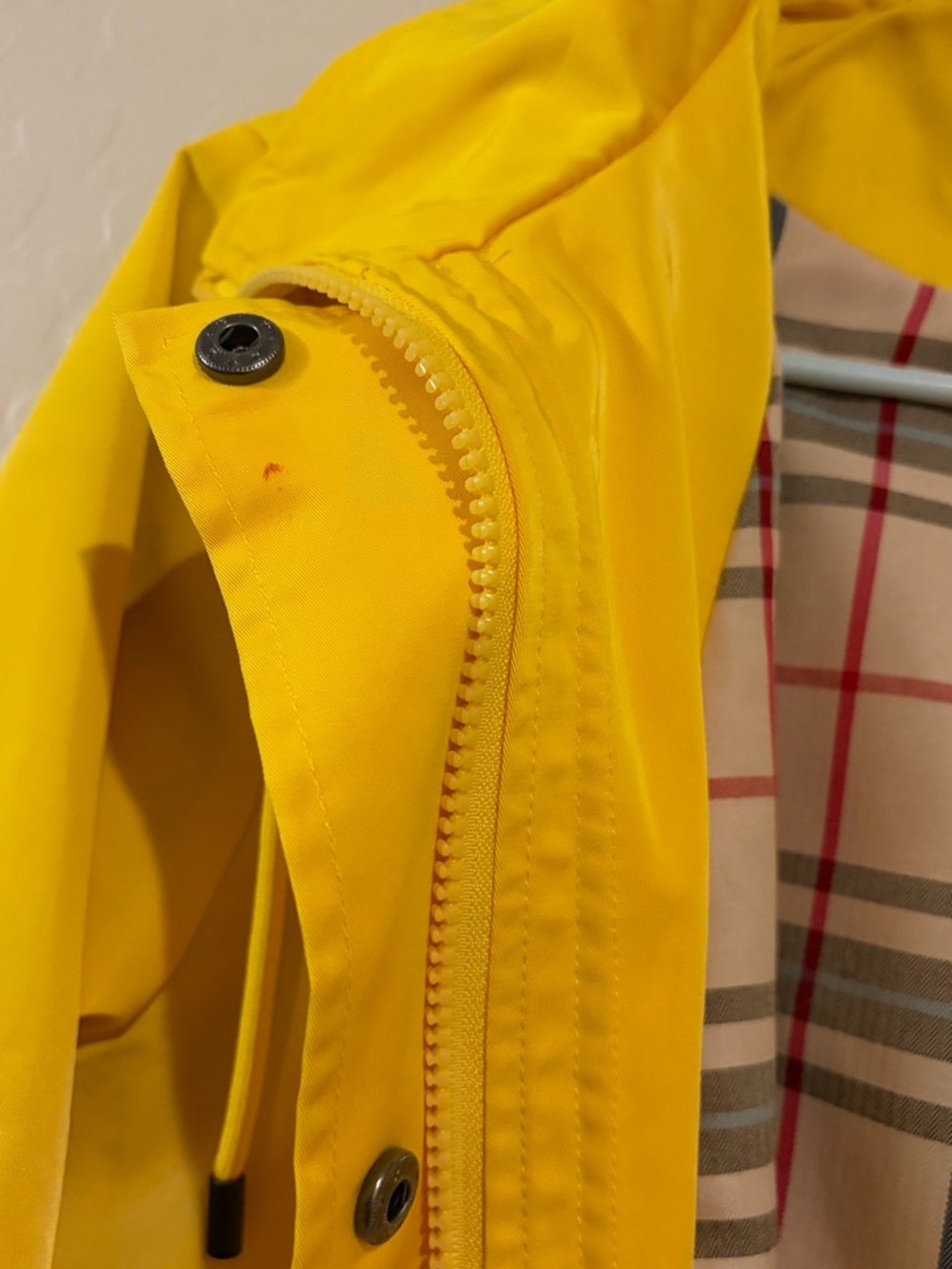 SAPHIROSE Yellow Hooded  Plaid Lined Trenchcoat Jacket Coraline-Inspired- Size M - Picture 5 of 7